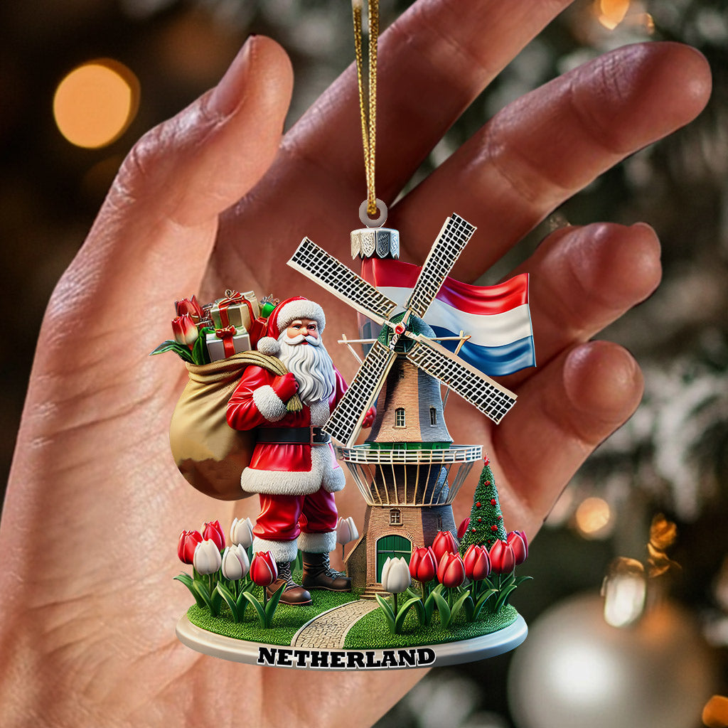 Blisscorners Santa Netherlands Christmas Ornament, Personalized Ornament2D Flat LM2211