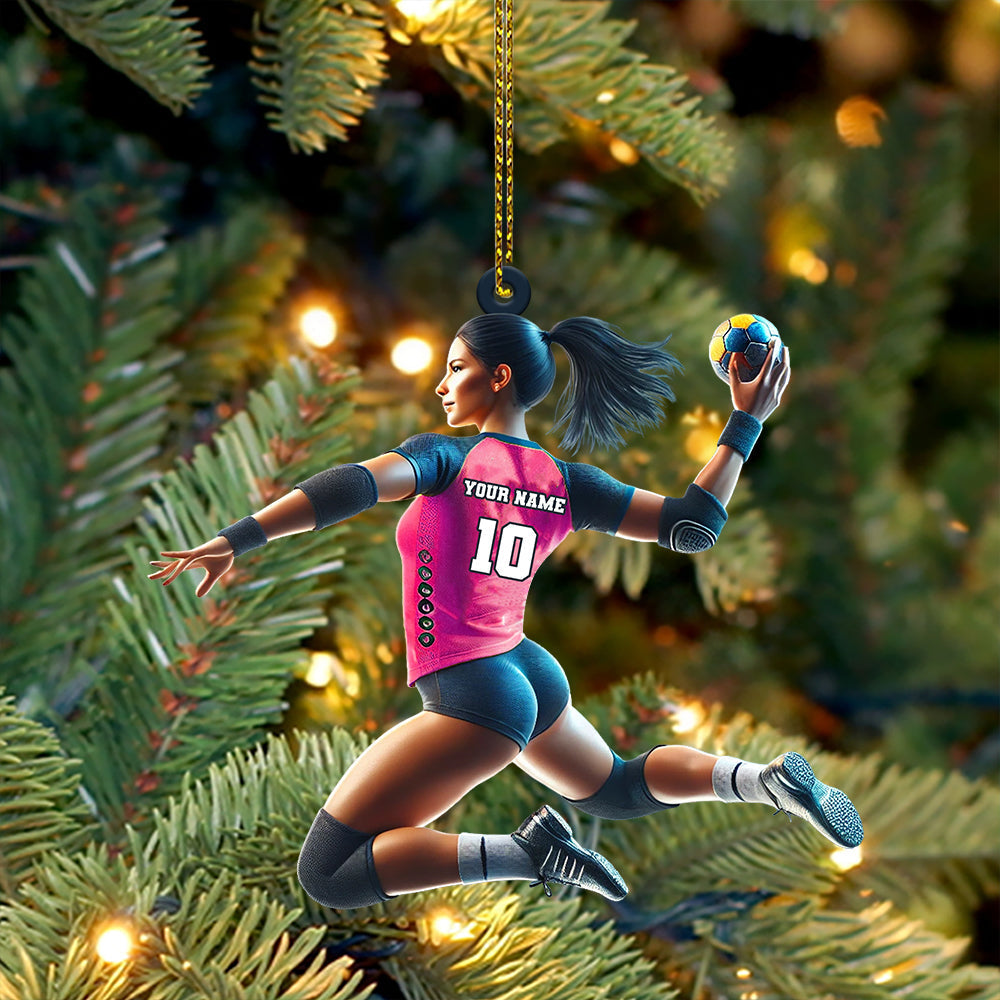 Blisscorners Custom Ornament, Handball Woman Ornament, Christmas Decor2D Flat LM2211
