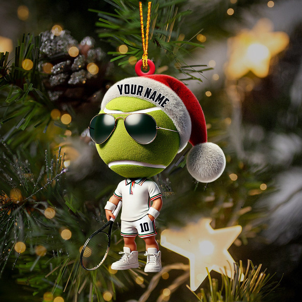 Blisscorners Cool Tennis Player Christmas Ornament, Personalized Ornament2D Flat LM2211
