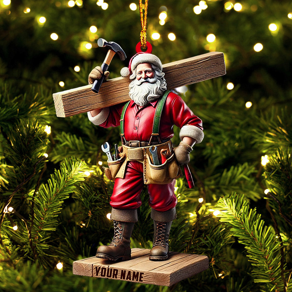 Blisscorners Carpenter Santa Christmas Ornament, Personalized Ornament2D Flat LM2211