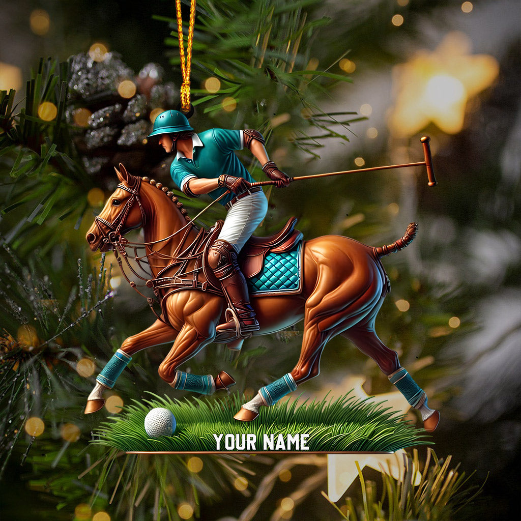 Blisscorners Polo Player Decor Christmas Ornament, Personalized Ornament2D Flat LM2211