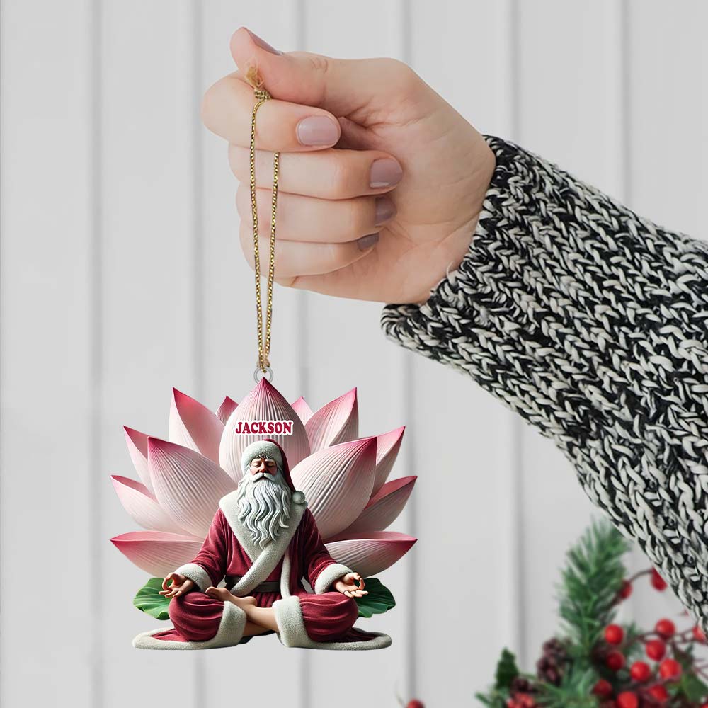 Blisscorners Custom Name Yoga Santa Ornament, Yogi Christmas Gift2D Flat LM2211