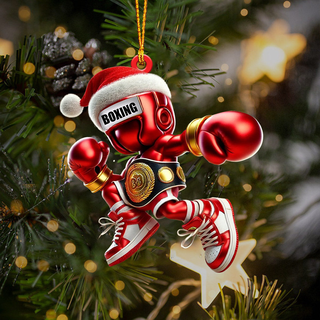 Blisscorners Boxing Christmas Ornament, Personalized Ornament2D Flat LM2211