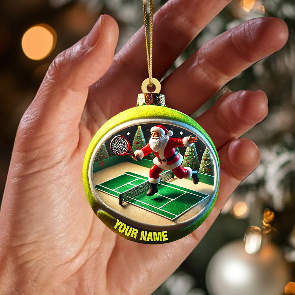 Blisscorners Tennis Santa Decor Christmas Ornament, Personalized Ornament2D Flat LM2211