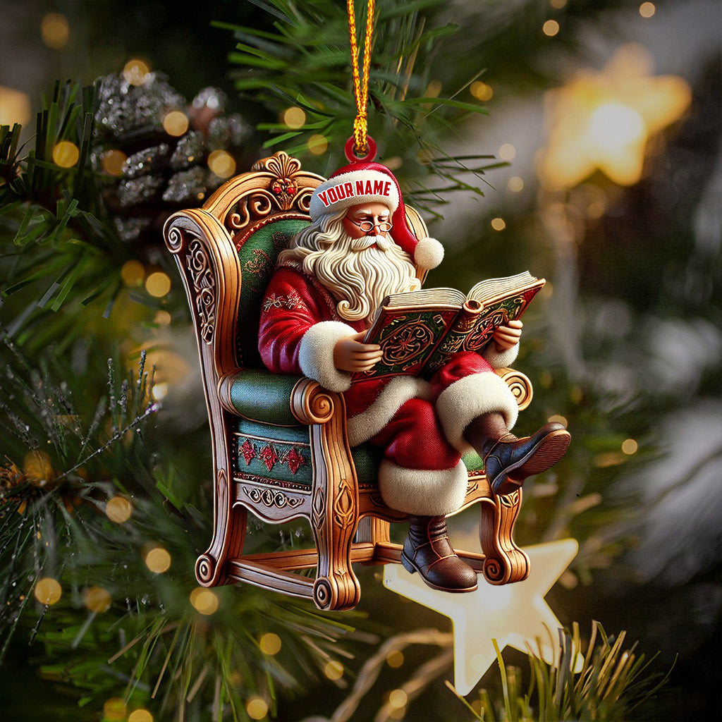 Blisscorners Santa Reading Book Christmas Ornament, Personalized Ornament2D Flat LM2211