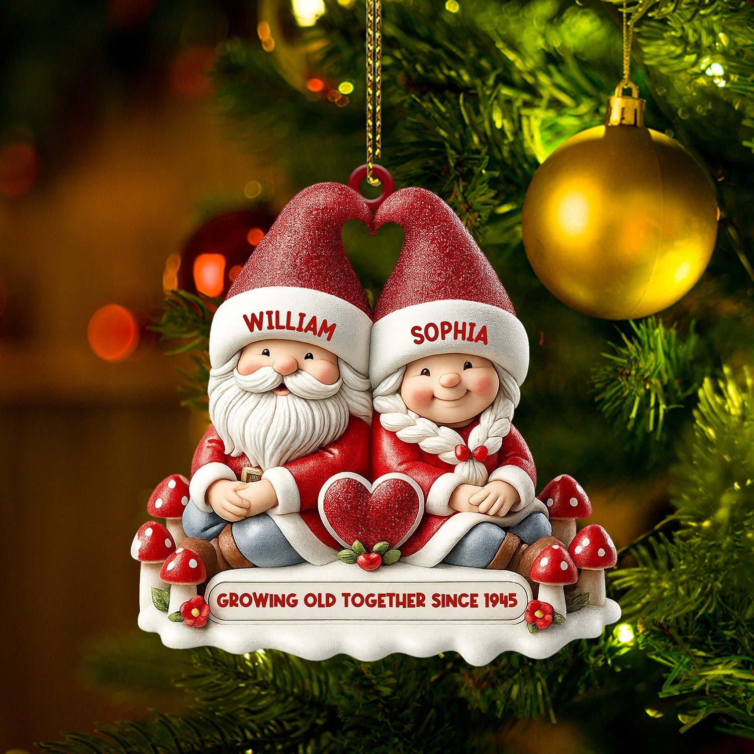 Blisscorners Growing Old Together Christmas, Home Decor, Christmas Ornament2D Flat LM2111
