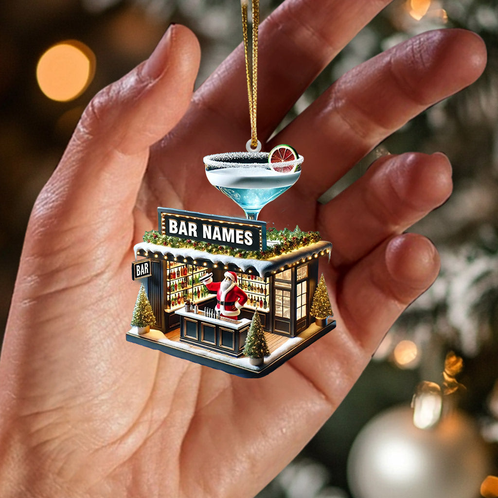 Blisscorners Santa Bar Home Decor Christmas Ornament, Personalized Ornament2D Flat LM2211
