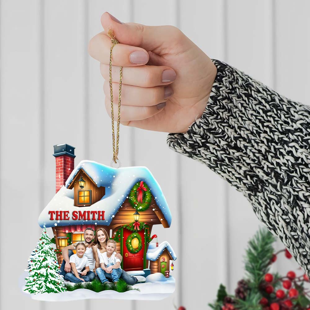 Blisscorners Custom Name and Photo Family Ornament, Family Christmas Decoration2D Flat LM2211