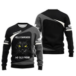 Blisscorners Black Cat Custom Name Shirt Hello Darkness My Old Friend 3D Shirts Gift For Cat Lovers
