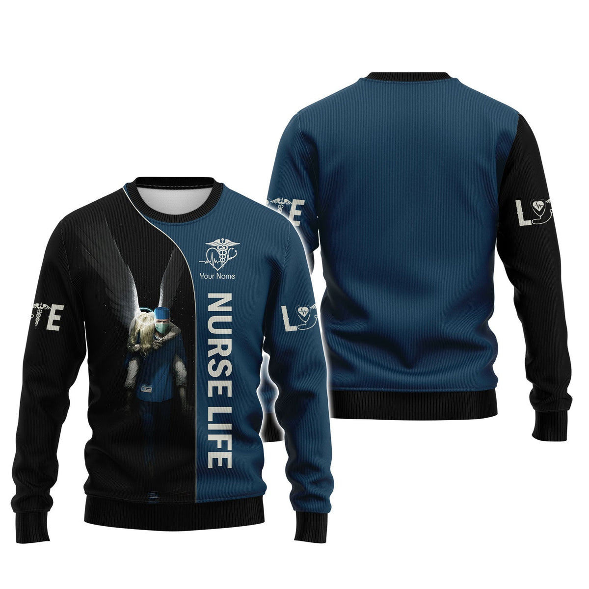 Blisscorners Personalized Nurse Shirt, Angel Wings and Healthcare Hero Tribute