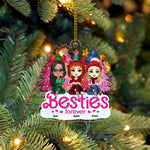 Blisscorners Christmas Besties Forever, Custom Appearances And Names - Personalized Acrylic Ornament2D Flat LM2111