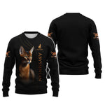 Blisscorners 3D Full Print Abyssinian Cat T-Shirts Personalized Name Gift For Cat Lovers