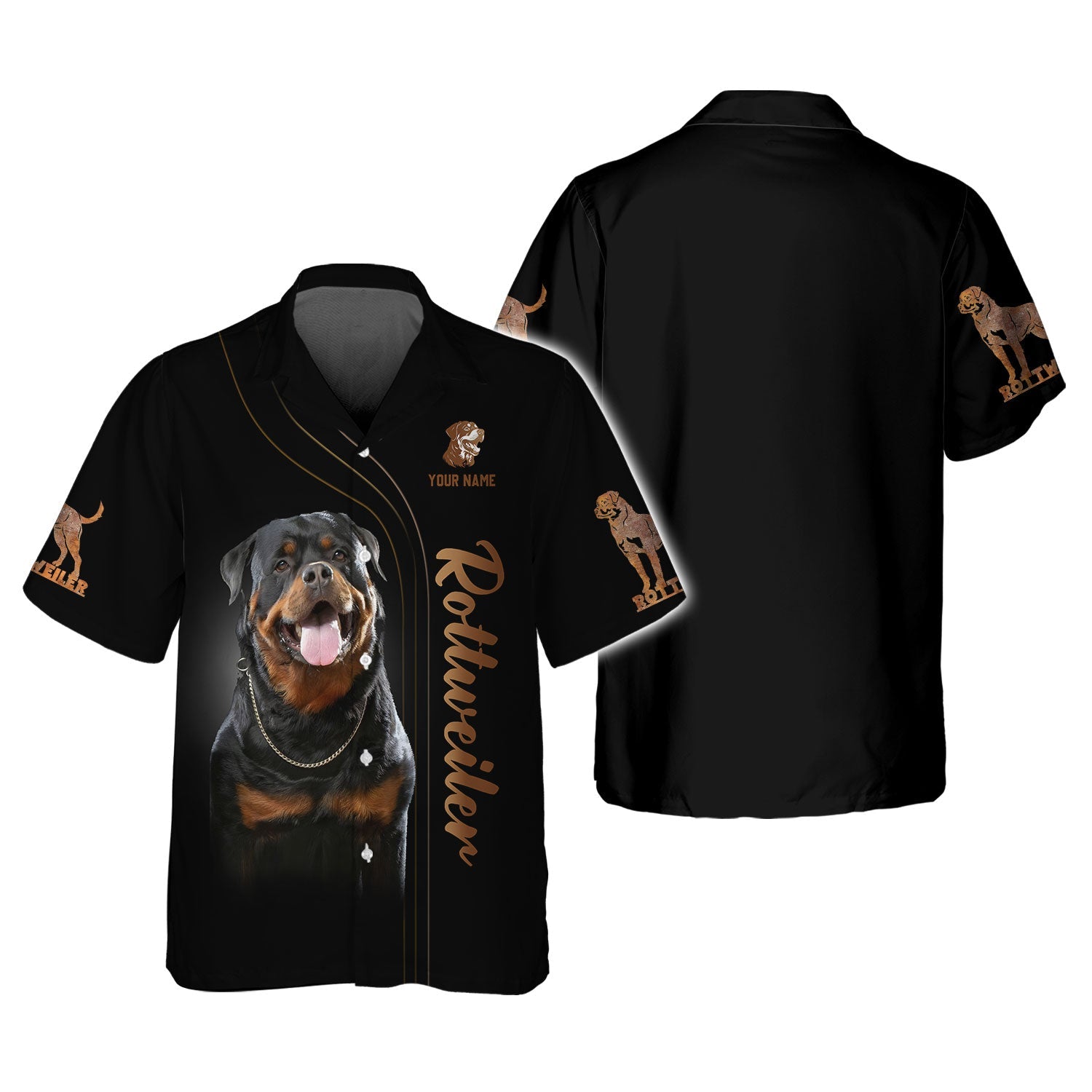 Blisscorners 3D Full Print Rottweiler Dog T-Shirts Personalized Name Gift For Dogs Lovers