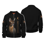 Blisscorners 3D Full Print Abyssinian Cat T-Shirts Personalized Name Gift For Cat Lovers