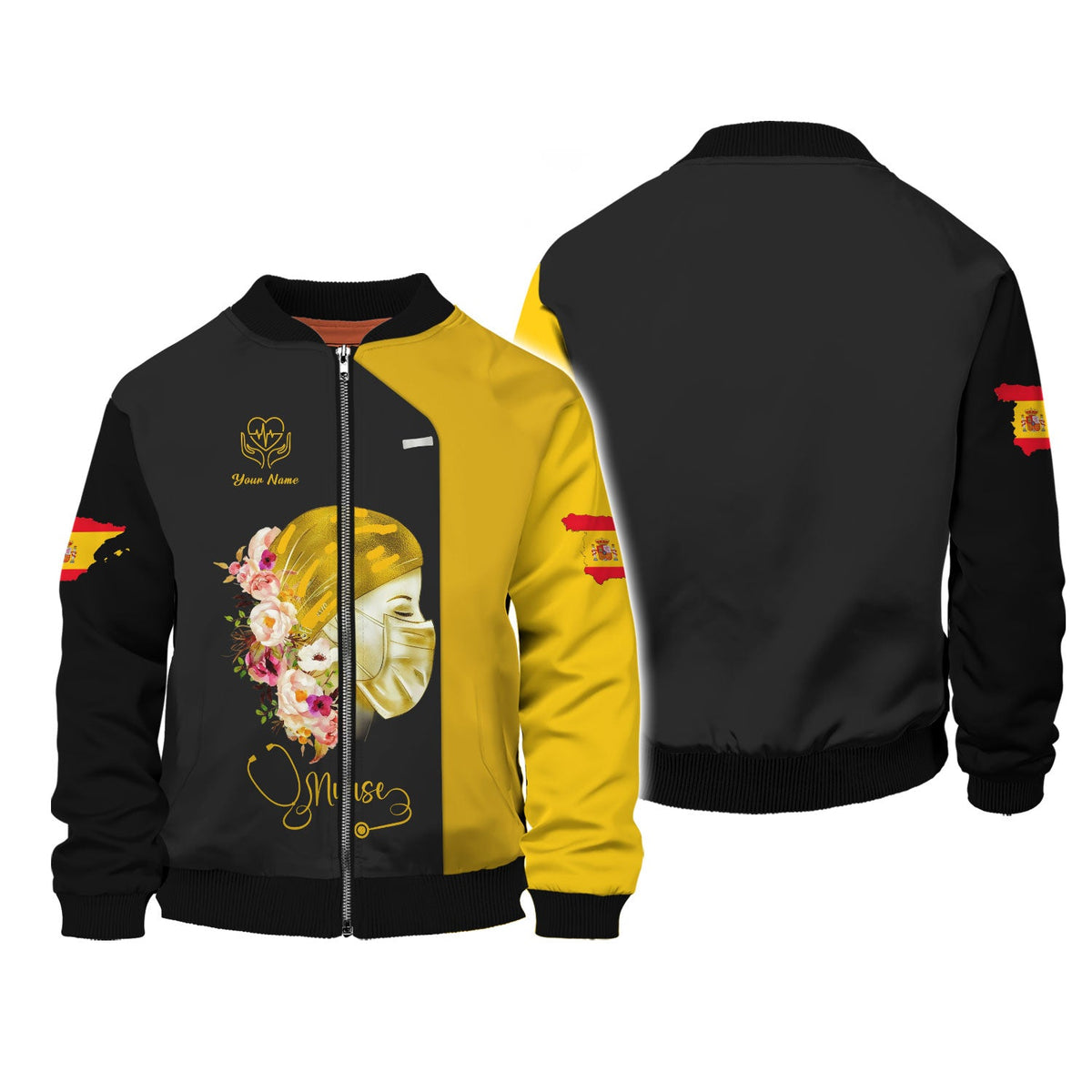 Blisscorners Personalized Nurse Shirt - Floral Compassion and Care