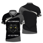 Blisscorners Black Cat Custom Name Shirt Hello Darkness My Old Friend 3D Shirts Gift For Cat Lovers