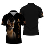 Blisscorners 3D Full Print Abyssinian Cat T-Shirts Personalized Name Gift For Cat Lovers
