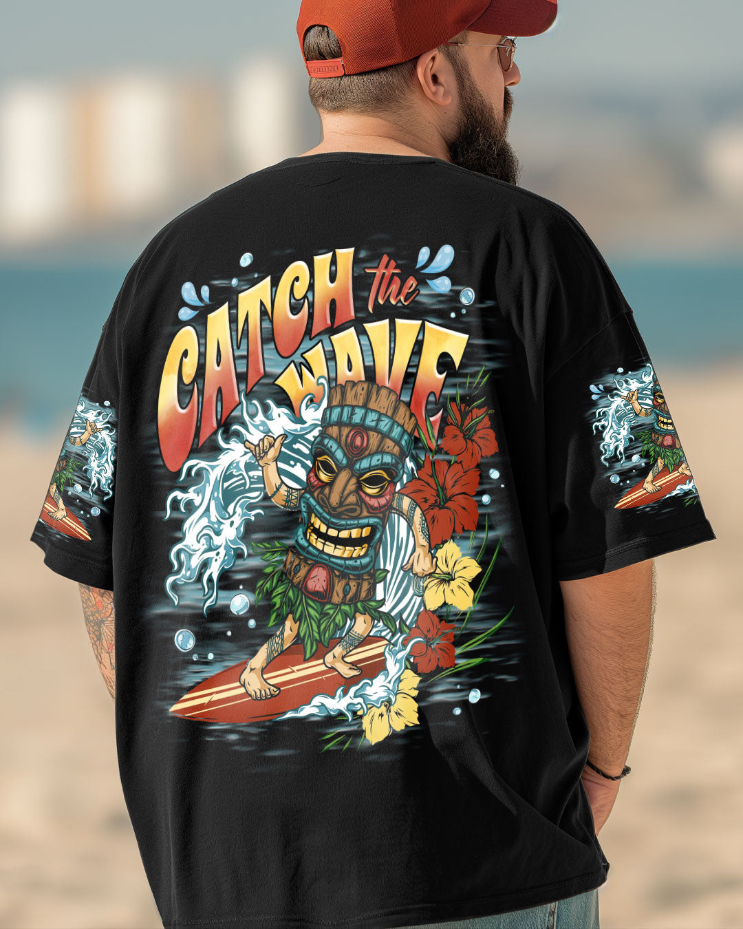 BLISSCORNERS CATCH THE WAVES TIKI ALL OVER PRINT