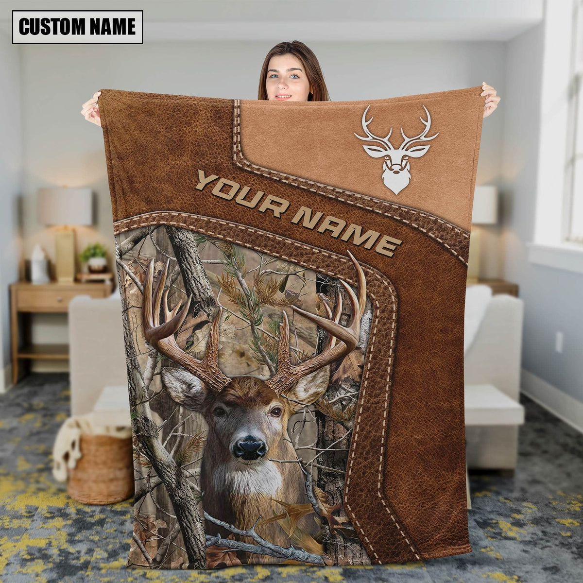 Blisscorners Personalized Deer Hunting Blanket