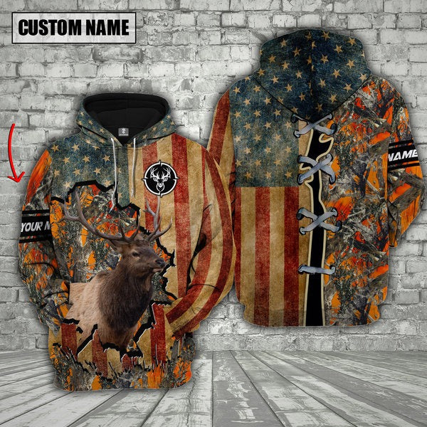 Blisscorners Custom Name Elk Hunting Shirt 3D All Over Printed Clothes