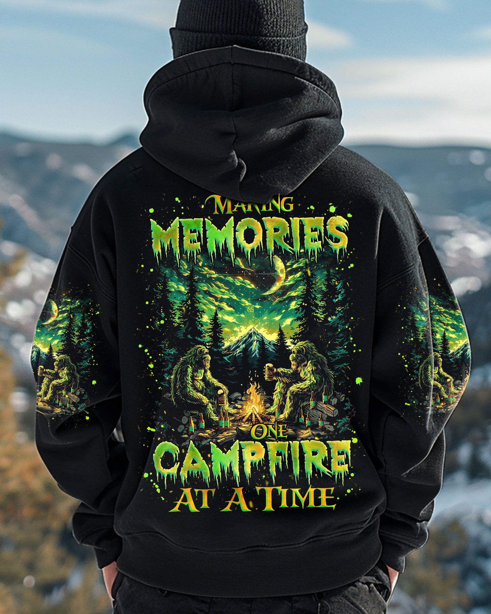 BLISSCORNERS MAKING MEMORIES ONE CAMPFIRE AT A TIME BIGFOOT ALL OVER PRINT