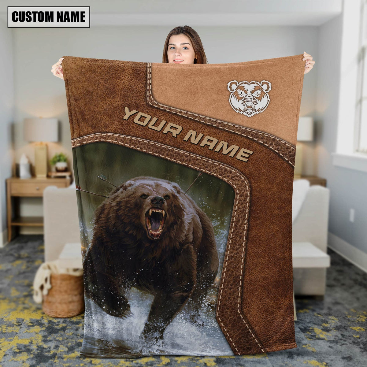 Blisscorners Personalized Bear Hunting Blanket