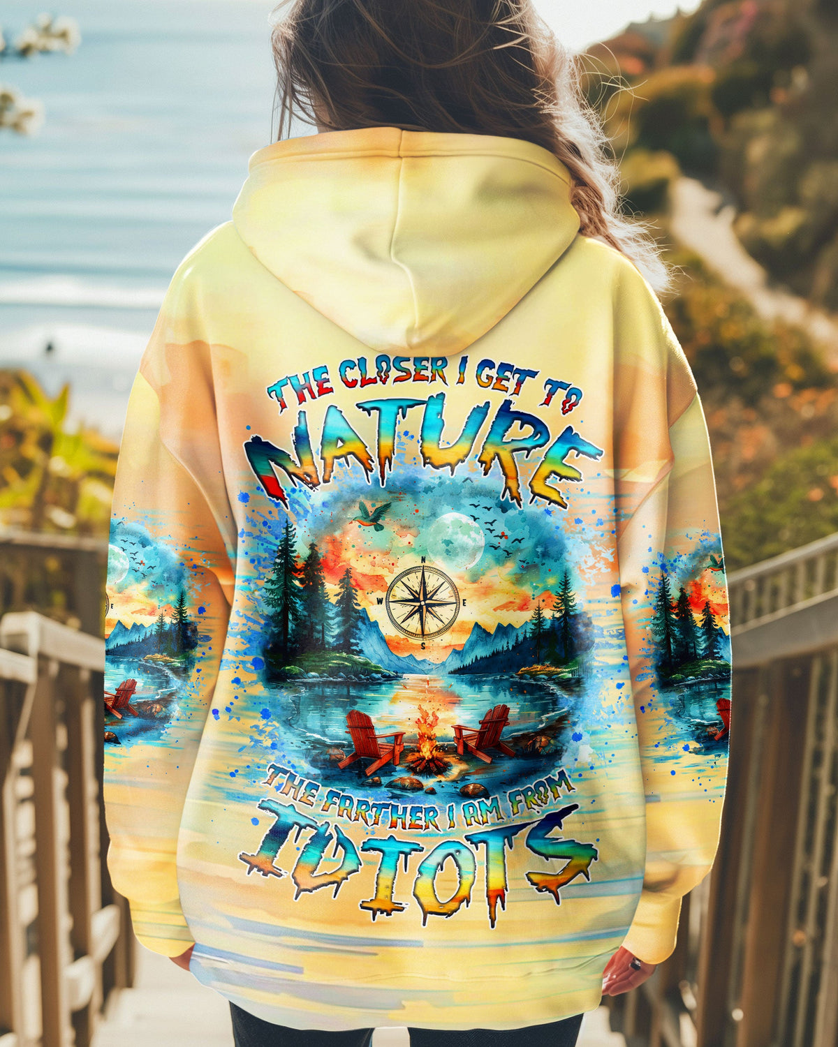 BLISSCORNERS (HOT DEAL) THE CLOSER I GET TO NATURE CAMPFIRE ALL OVER PRINT -TLNZ1111244