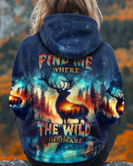 BLISSCORNERS FIND ME WHERE THE WILD THINGS ARE DEER HUNTING NATURE ALL OVER PRINT