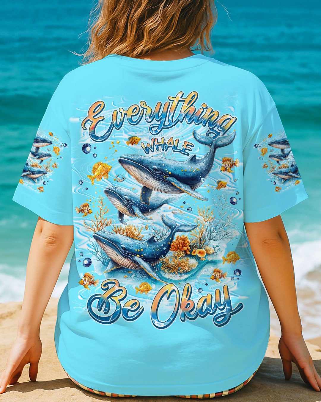 BLISSCORNERS EVERYTHING WHALE BE OKAY ALL OVER PRINT