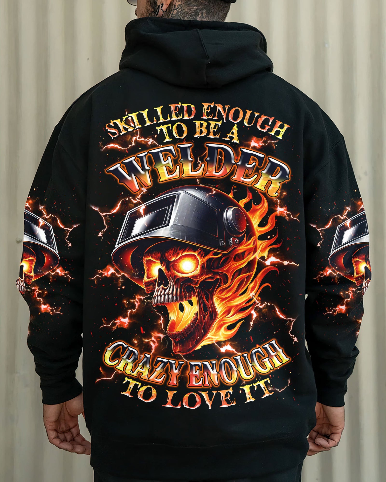 BLISSCORNERS WELDER WE THE WILLING WELDER SKULL ALL OVER PRINT