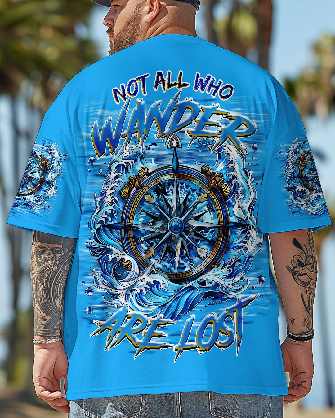 BLISSCORNERS NOT ALL WHO WANDER ARE LOST COMPASS ALL OVER PRINT