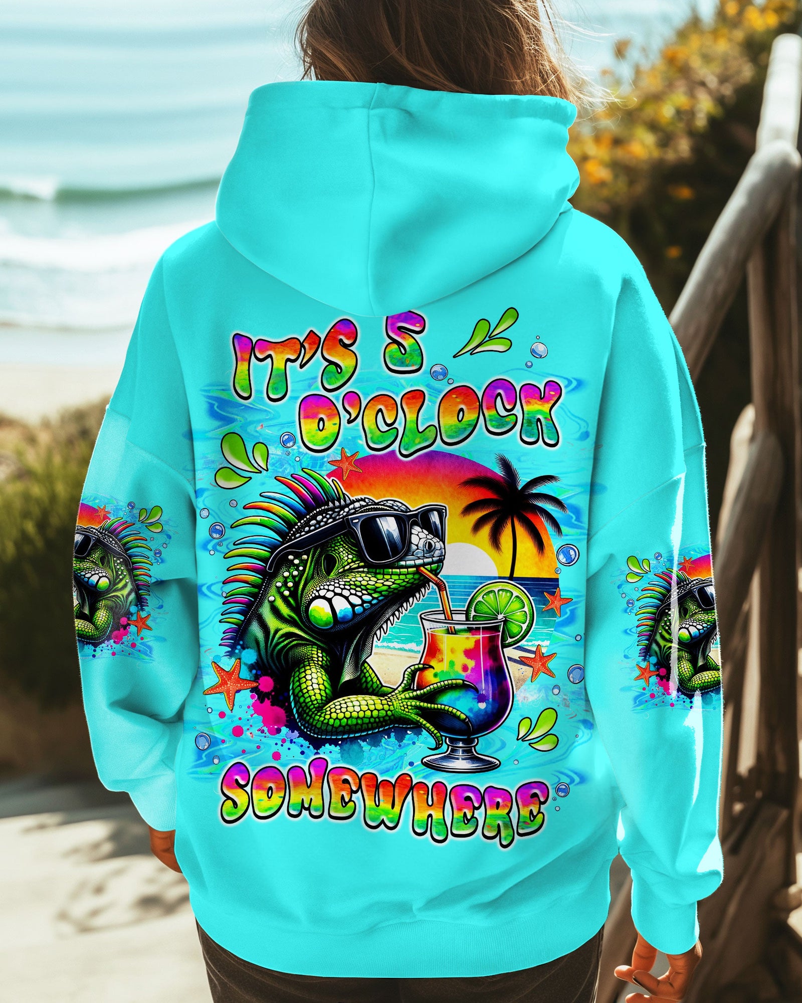BLISSCORNERS IT'S 5 O'CLOCK SOMEWHERE IGUANA ALL OVER PRINT