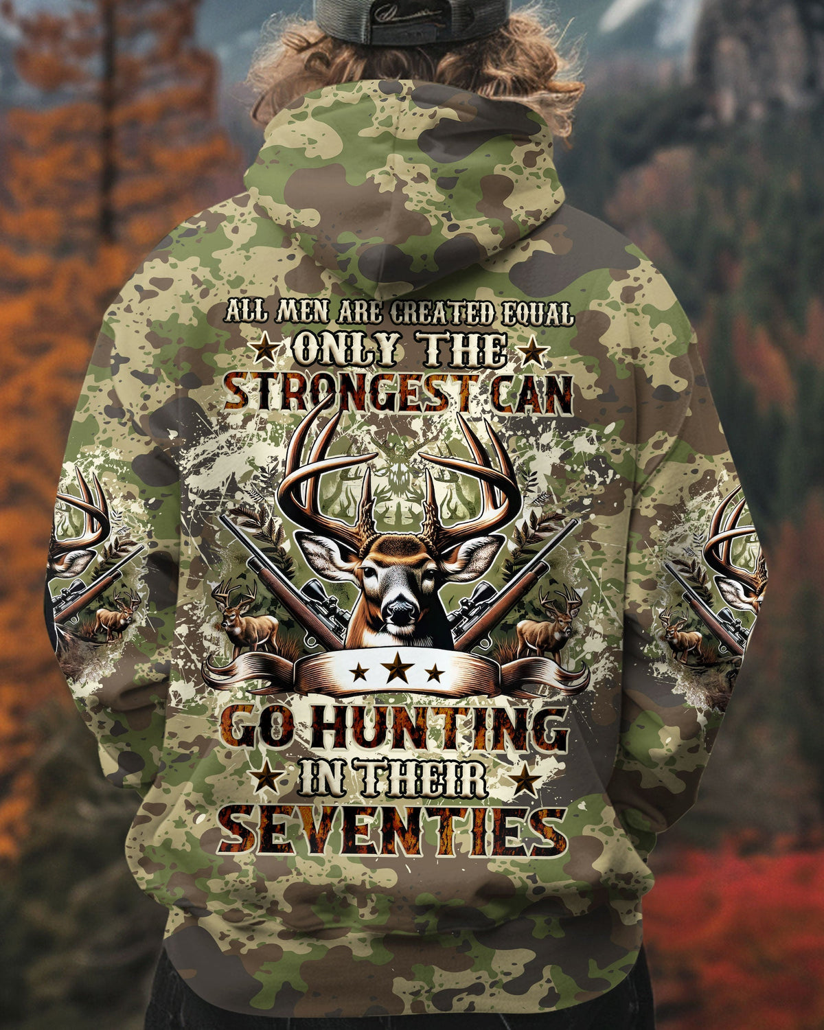 BLISSCORNERS GO HUNTING IN THEIR SEVENTIES DEER ALL OVER PRINT