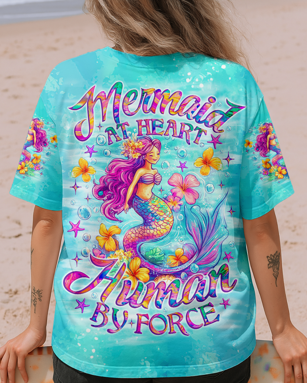 BLISSCORNERS MERMAID AT HEART HUMAN BY FORCE ALL OVER PRINT