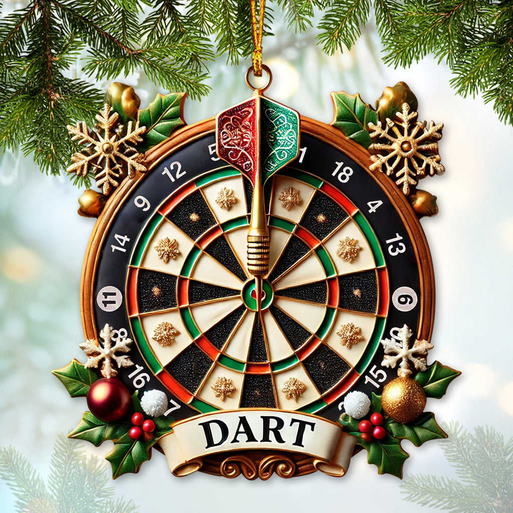 Blisscorners Custom Name Dart Ornament, Christmas Gift for Dart Player2D Flat LM2211