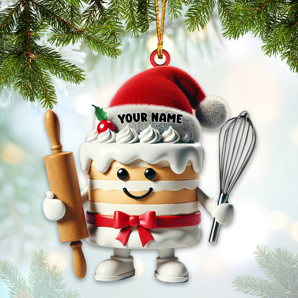 Blisscorners Sweet Cream Cake Christmas Ornament, Personalized Ornament2D Flat LM2211