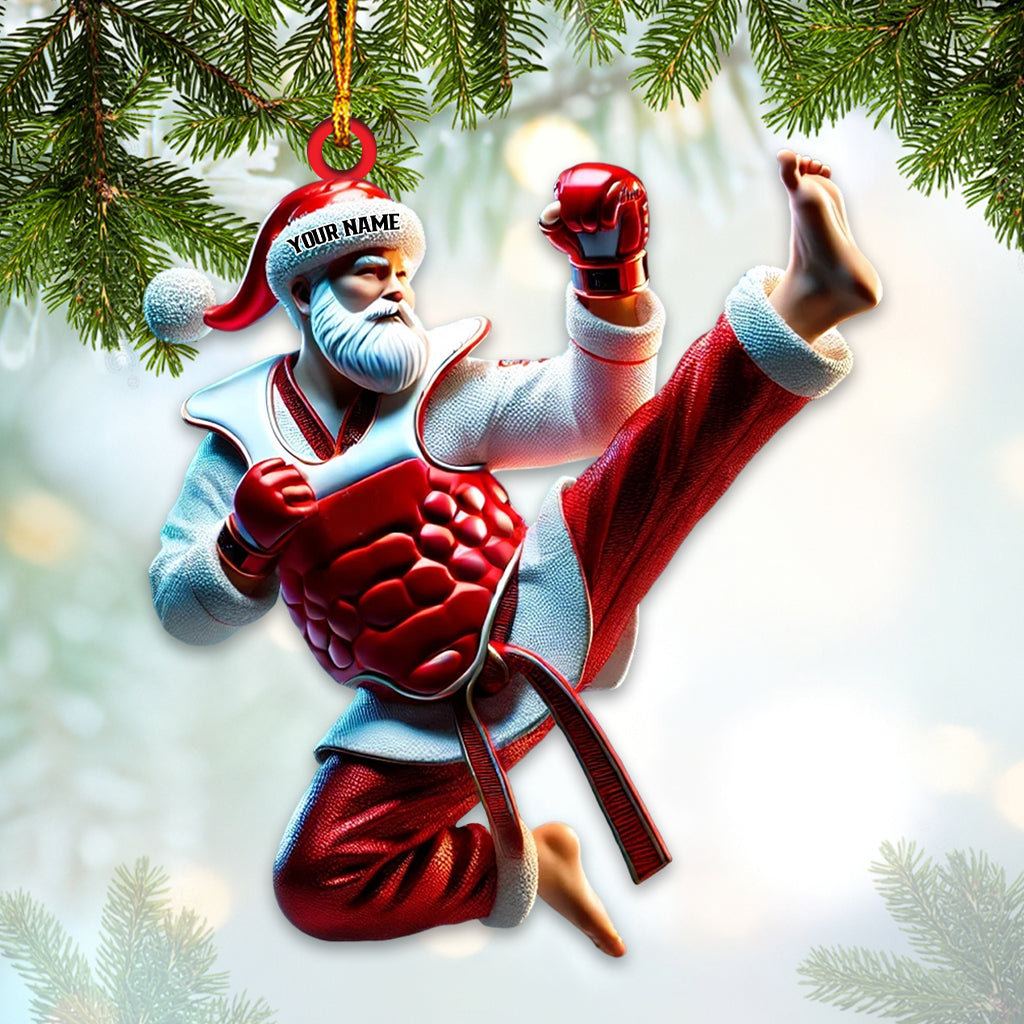 Blisscorners Custom Name Taekwondo Ornament, Taekwondo Christmas Gift2D Flat LM2211
