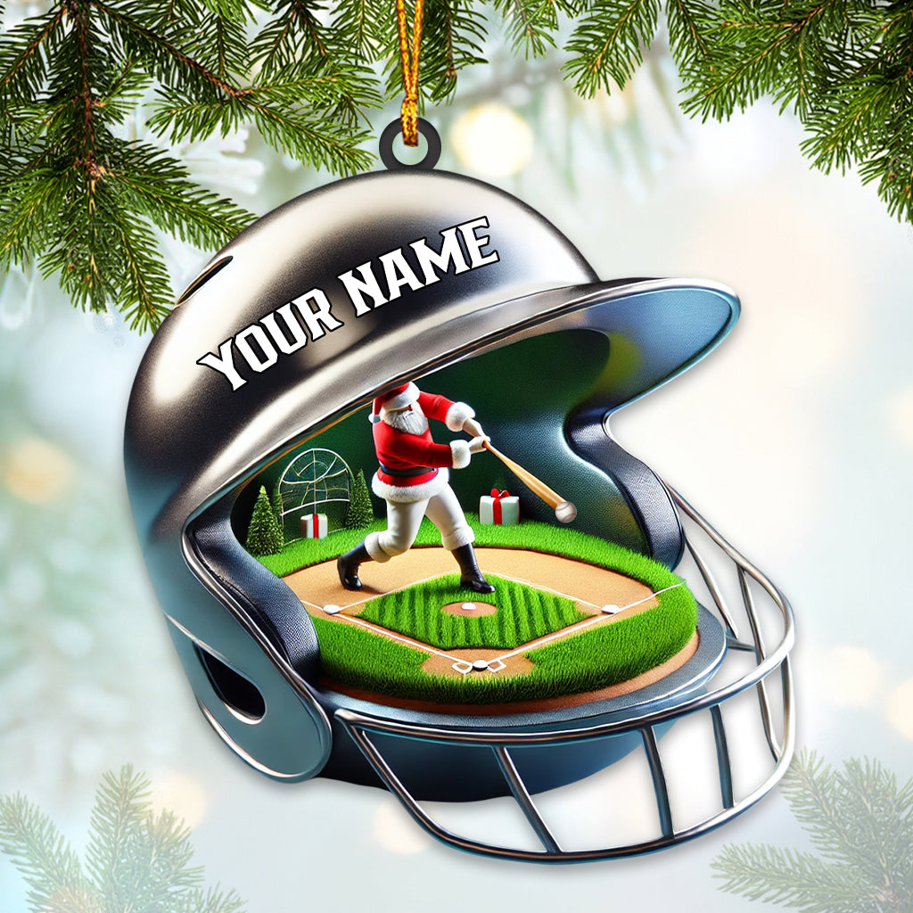 Blisscorners Santa Baseball Home Decor Christmas Ornament, Personalized Ornament2D Flat LM2211