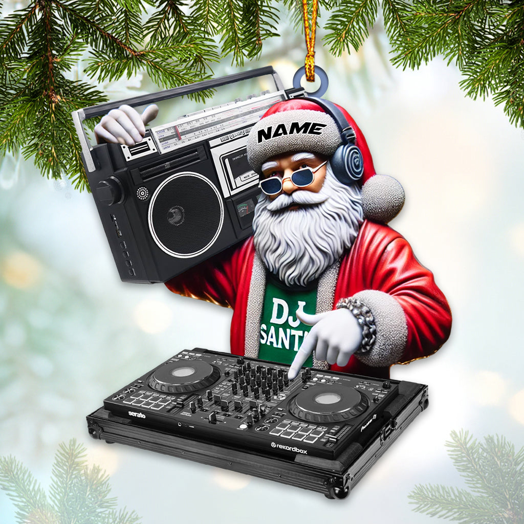Blisscorners Santa DJ Ornament, Personalized Ornament2D Flat LM2211