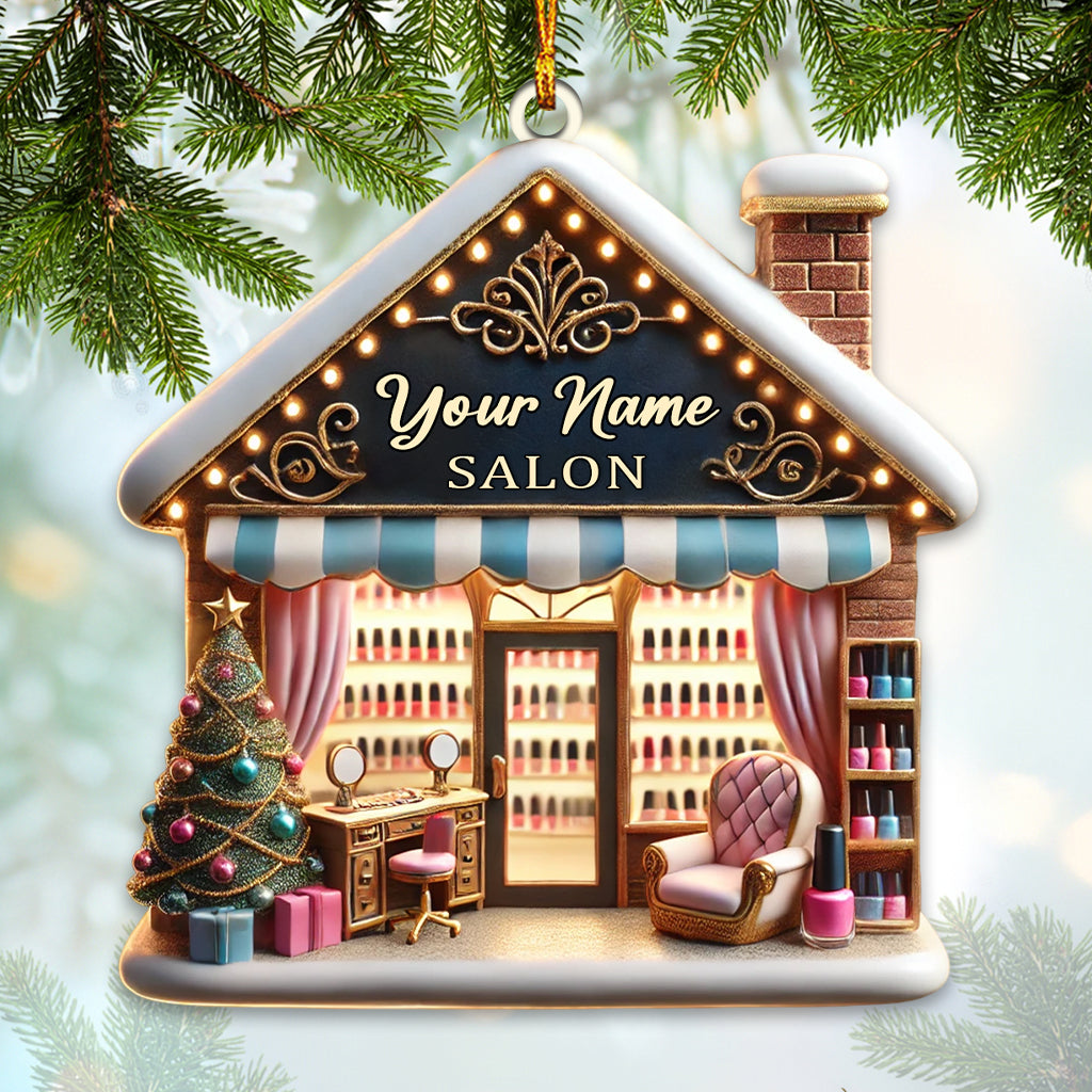Blisscorners Fancy Nail Salon Ornament, Personalized Ornament2D Flat LM2211