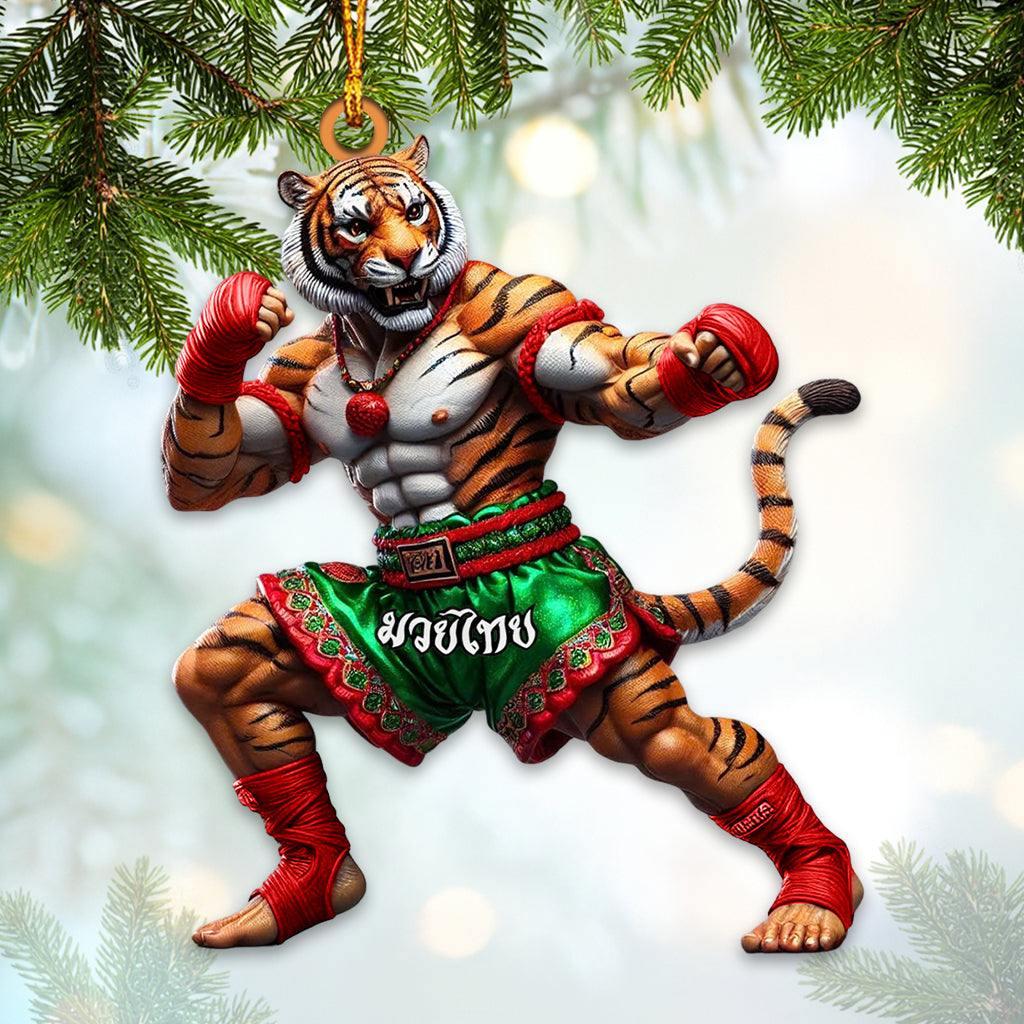 Blisscorners Custom Name Muay Thai Ornament, Muay Thai Santa Christmas Gift2D Flat LM2211