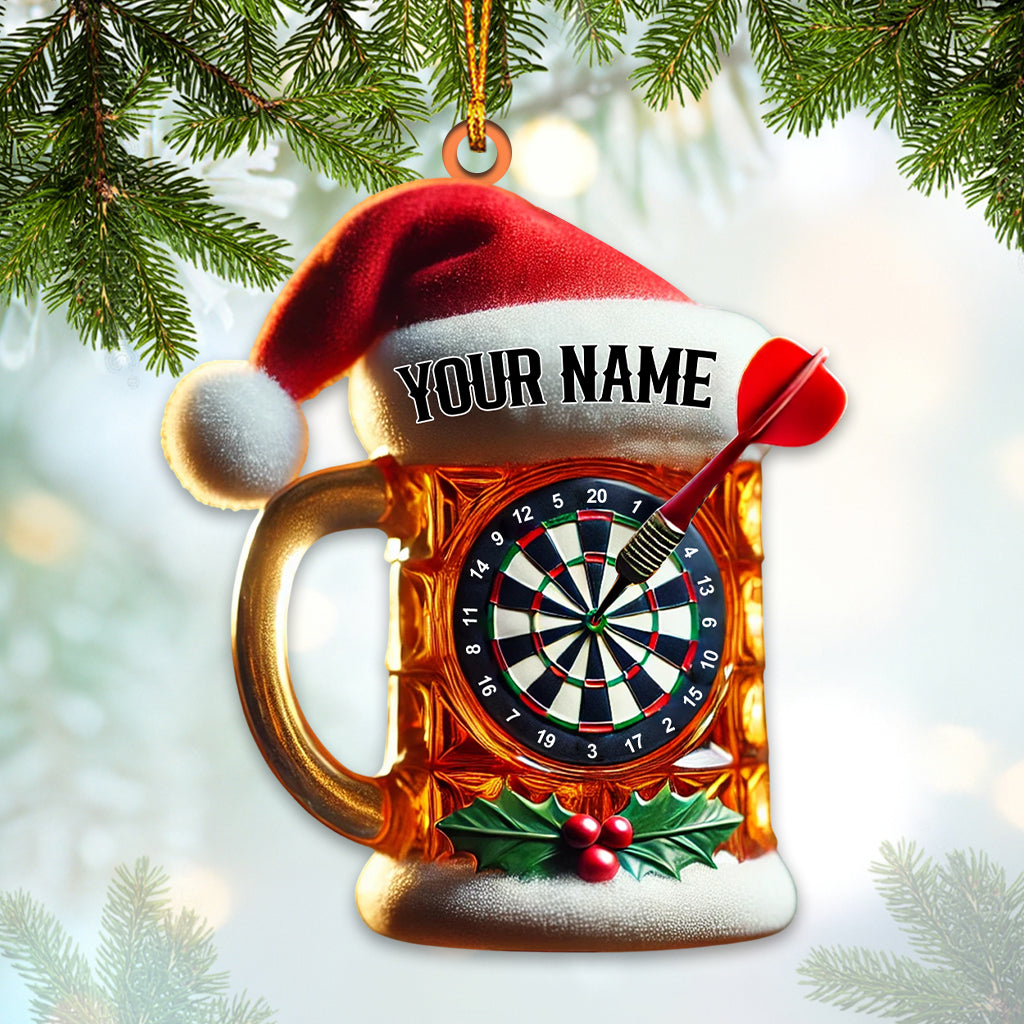 Blisscorners Custom Name Dart Santa Ornament, Christmas Gift2D Flat LM2111