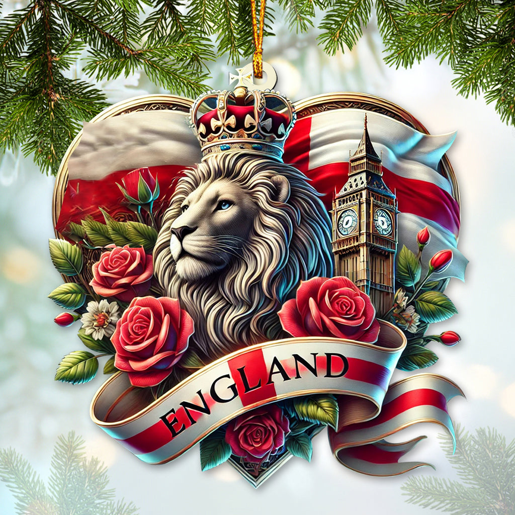 Blisscorners Custom Name England Ornament, Christmas Gift for England Lover92D Flat LM2211