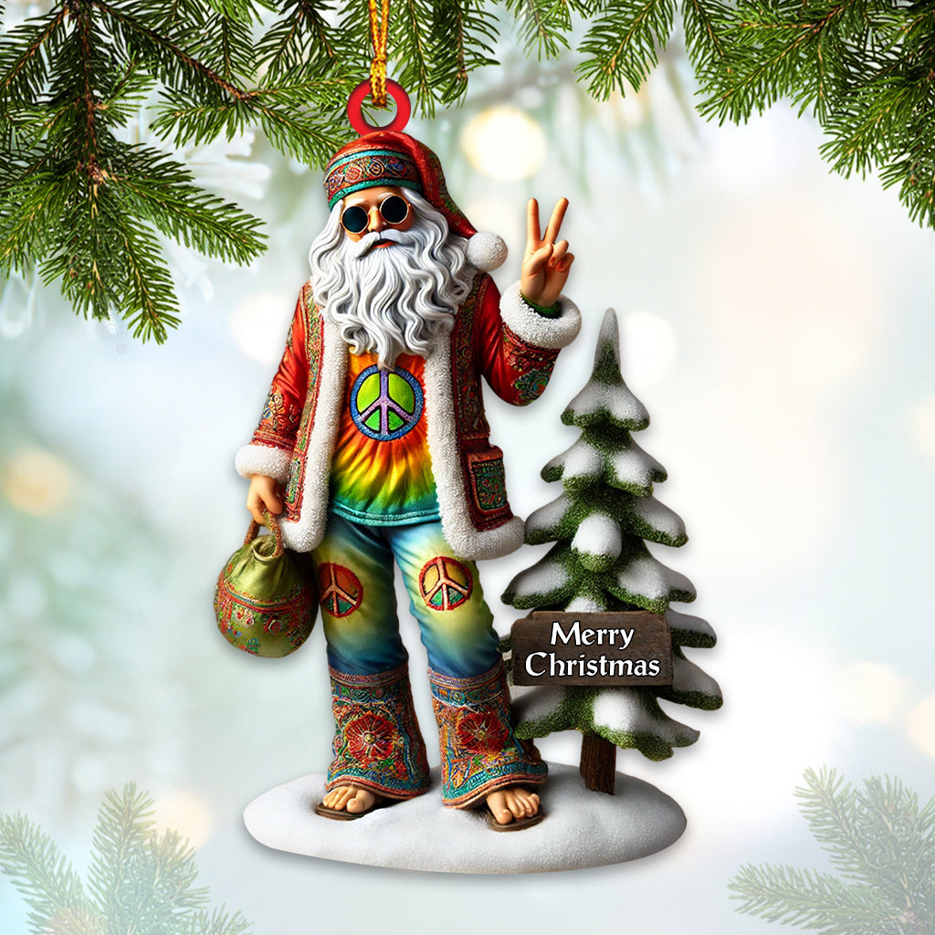 Blisscorners Santa Wearing Hippie Christmas Ornament, Personalized Ornament2D Flat LM2211