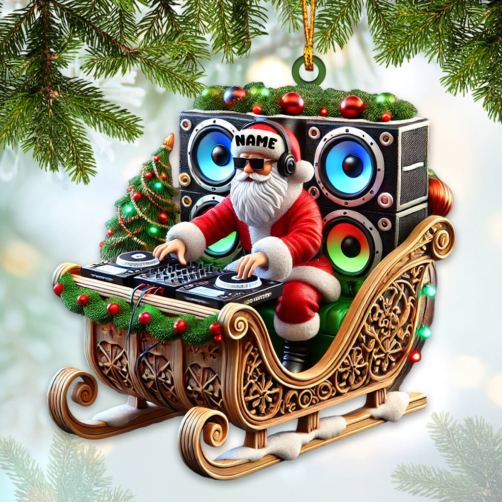 Blisscorners DJ Santa Christmas Ornament, Personalized Ornament2D Flat LM2211