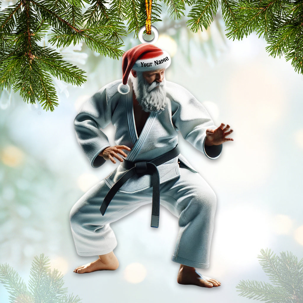 Blisscorners Custom Name Karate Santa Ornament, Karate Christmas Gift2D Flat LM2211