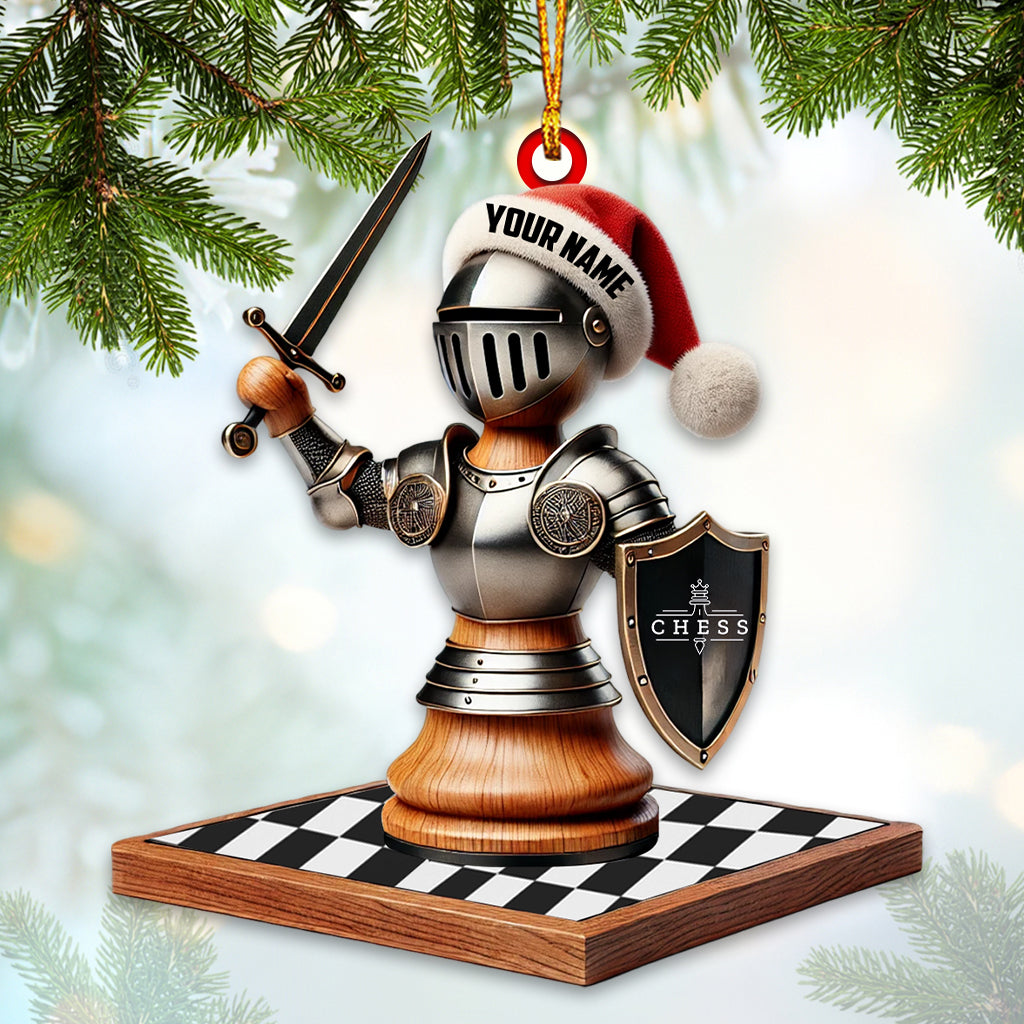 Blisscorners Custom Name Chess Ornament, Chess Lover Christmas Gift2D Flat LM2211