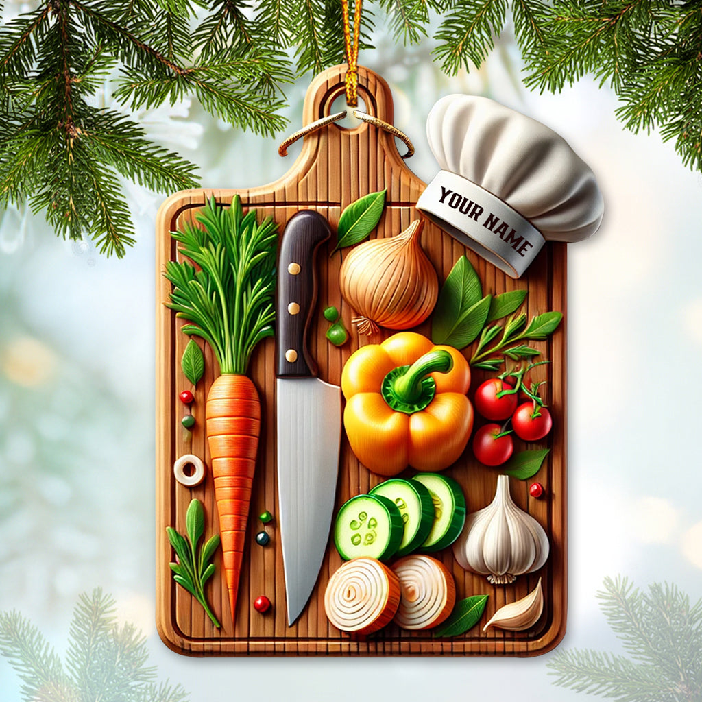 Blisscorners Custom Name Cutting Board Ornament2D Flat LM2111
