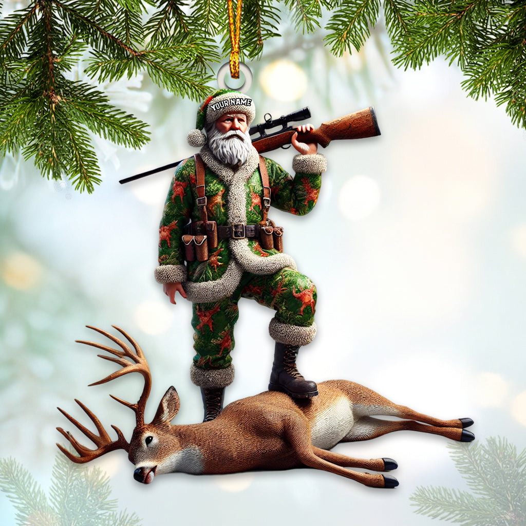 Blisscorners Custom Name Deer Hunting Ornament, Deer Hunter Christmas Gift 2D Flat LM2211
