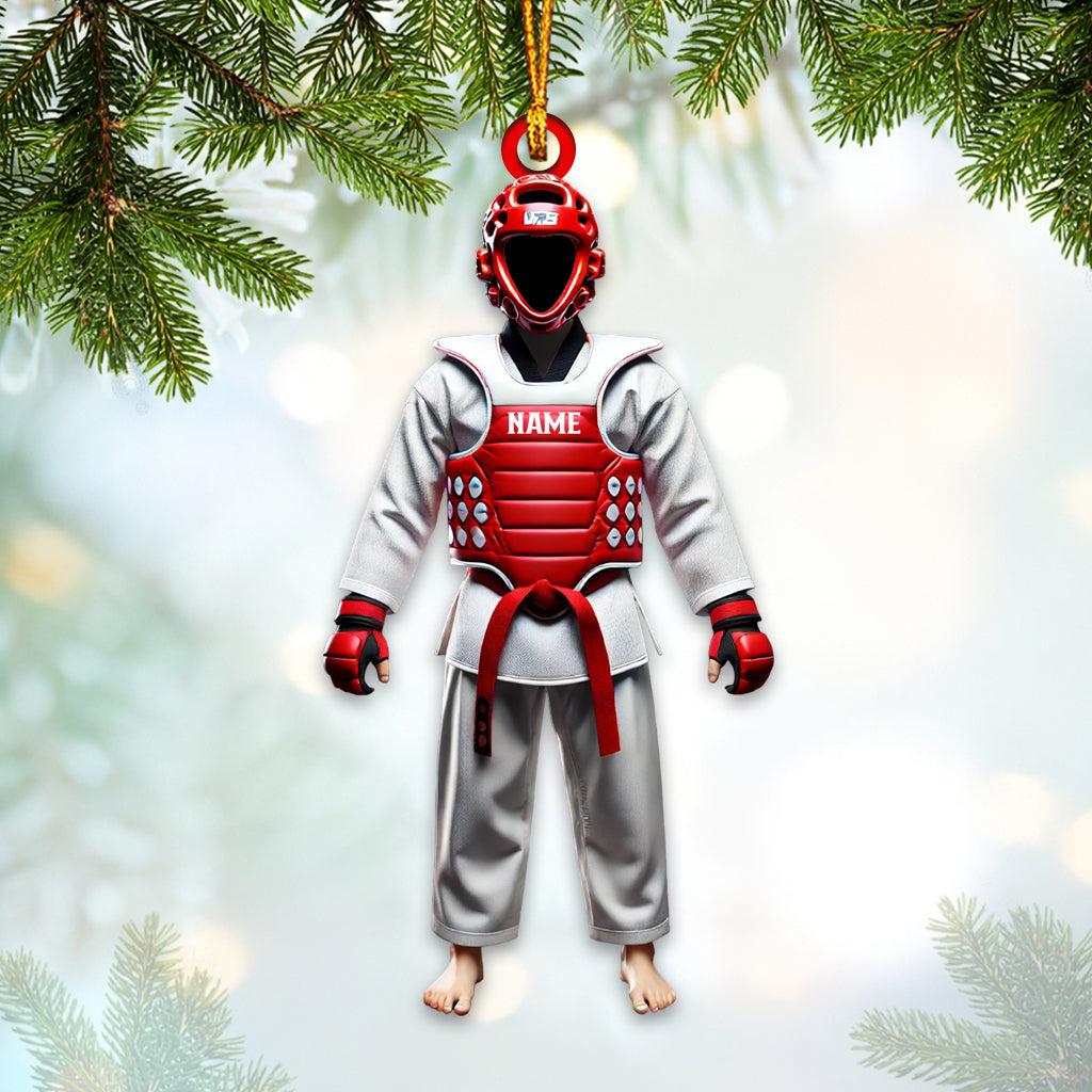 Blisscorners Custom Name Taekwondo Ornament, Taekwondo Christmas Gift2D Flat LM2111